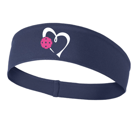 Love Pickleball Heart (Pink) | Pickleball Headband | 100% Polyester