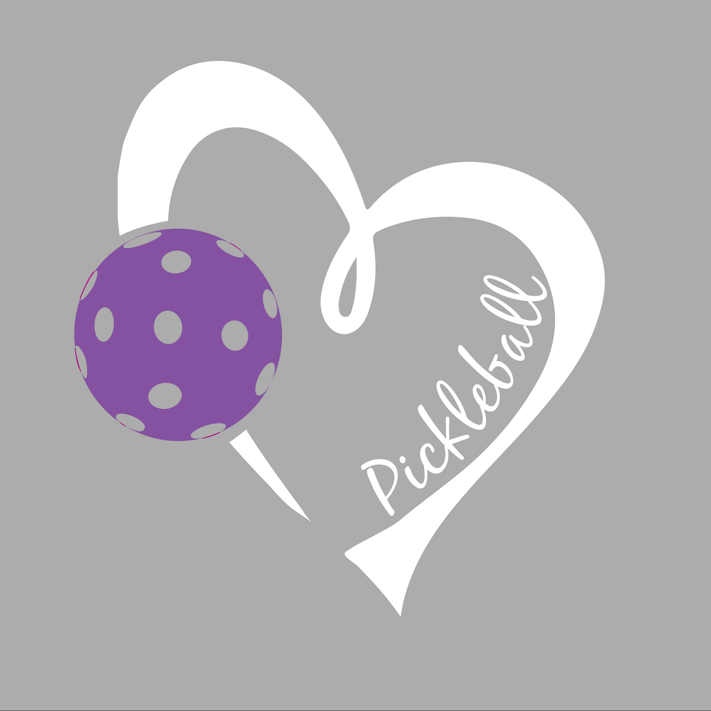 Pickleball Love Heart (Purple)| Women's Split Back or Tied Back Pickleball Tank | 80/20 Nylon Spandex Mix