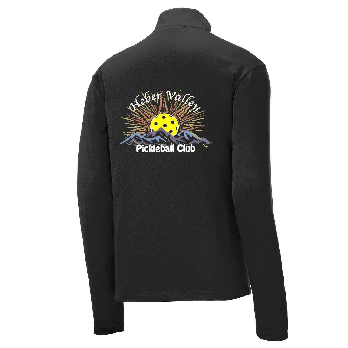 Heber Valley Pickleball Club (Customizable) | Men's 1/4 Zip Long Sleeve Pullover Athletic Performance Shirt | 100% Polyester