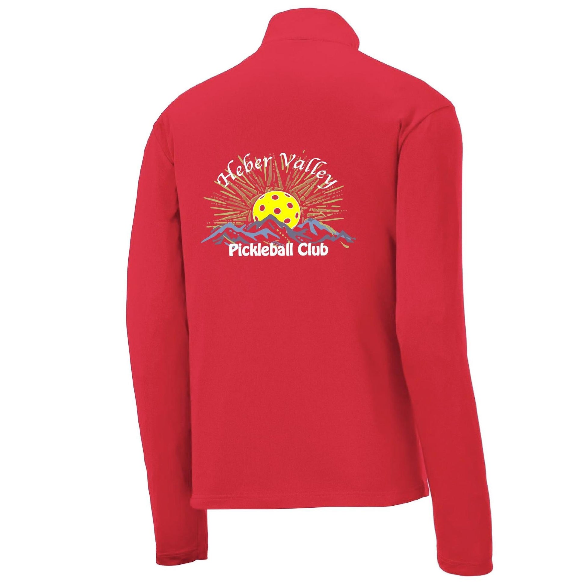 Heber Valley Pickleball Club (Customizable) | Men's 1/4 Zip Long Sleeve Pullover Athletic Performance Shirt | 100% Polyester