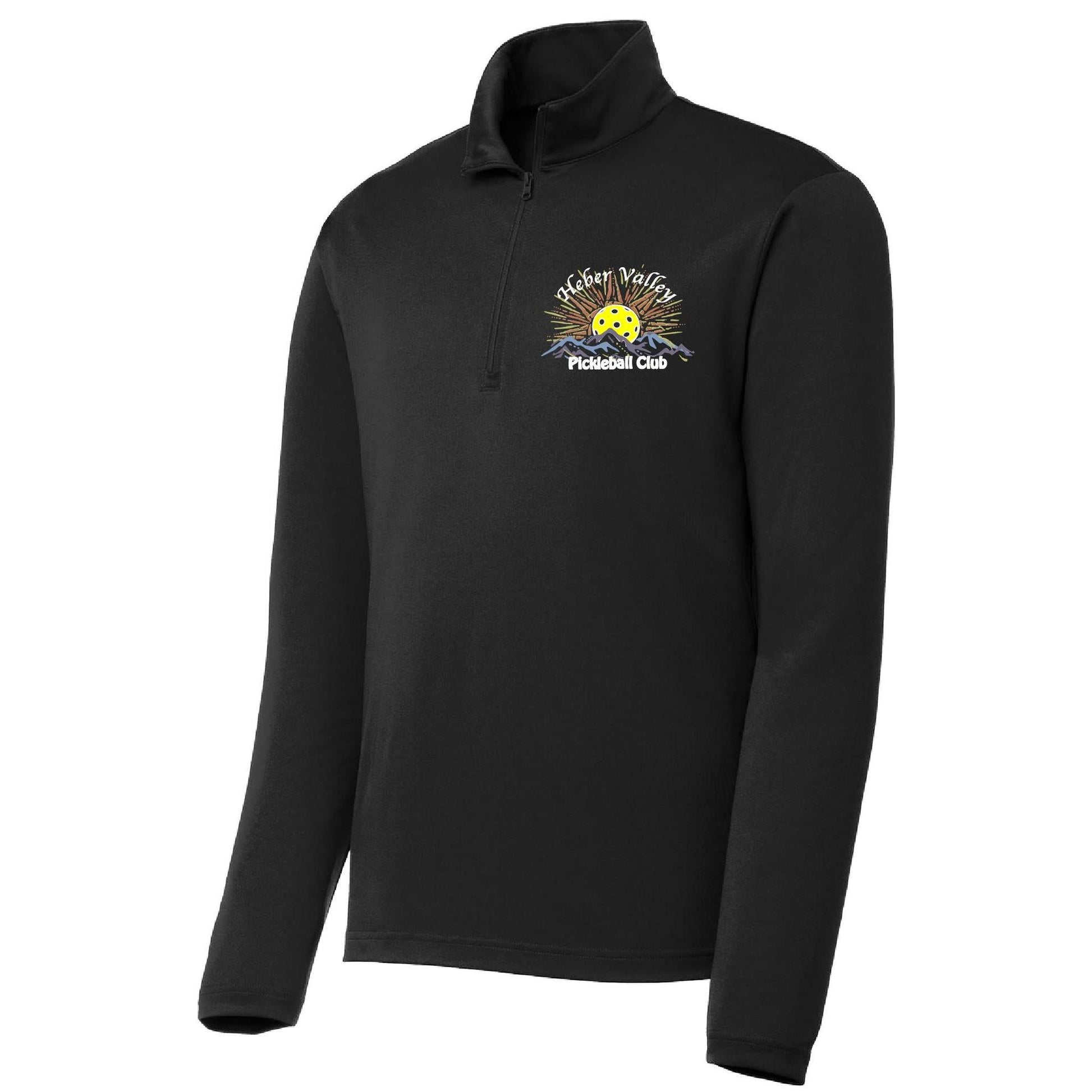 Heber Valley Pickleball Club (Customizable) | Men's 1/4 Zip Long Sleeve Pullover Athletic Performance Shirt | 100% Polyester