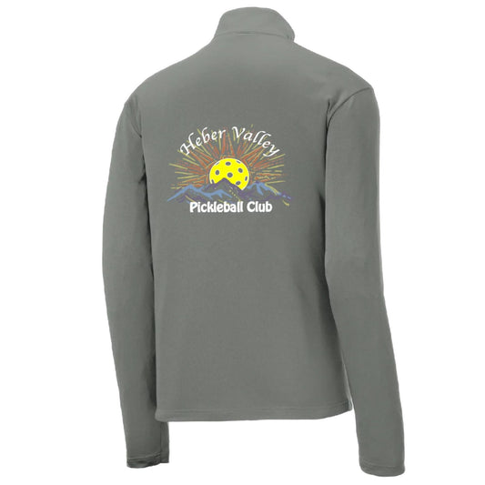 Heber Valley Pickleball Club (Customizable) | Men's 1/4 Zip Long Sleeve Pullover Athletic Performance Shirt | 100% Polyester