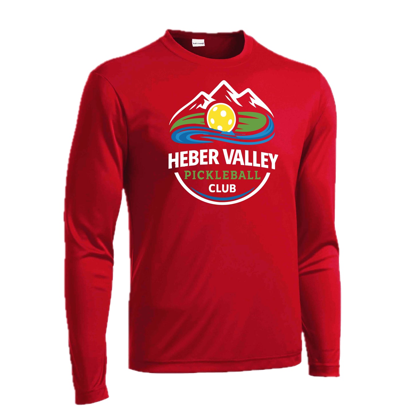Heber Valley Pickleball Club (Customizable) | Men's Long Sleeve Pickleball Performance T-Shirt | 100% Polyester