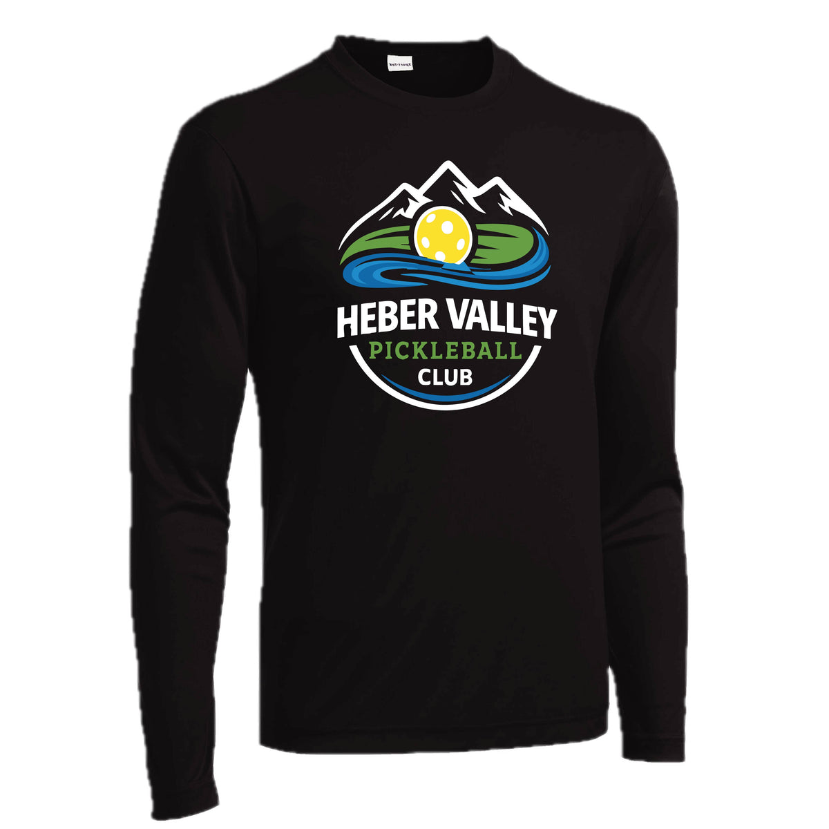 Heber Valley Pickleball Club (Customizable) | Men's Long Sleeve Pickleball Performance T-Shirt | 100% Polyester
