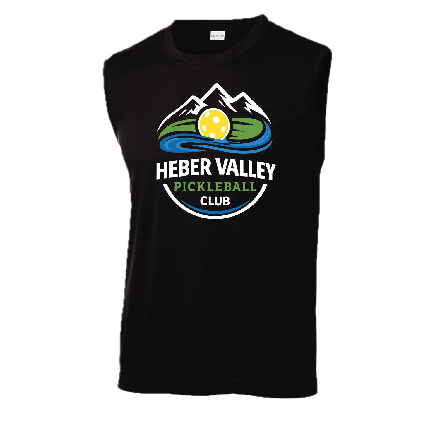 Heber Valley Pickleball Club (Customizable) | Men's Sleeveless Pickleball Performance T-Shirt | 100% Polyester