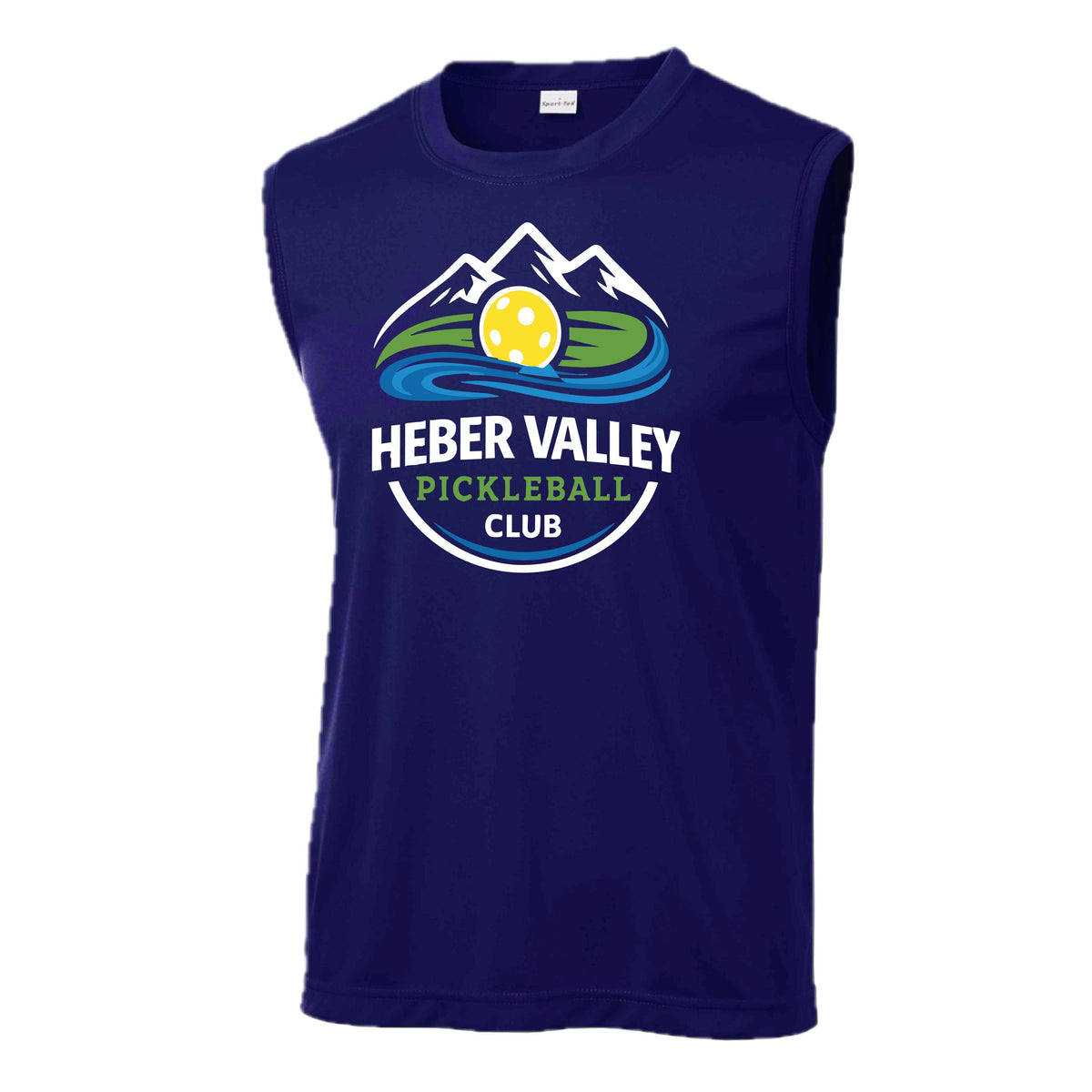 Heber Valley Pickleball Club (Customizable) | Men's Sleeveless Pickleball Performance T-Shirt | 100% Polyester