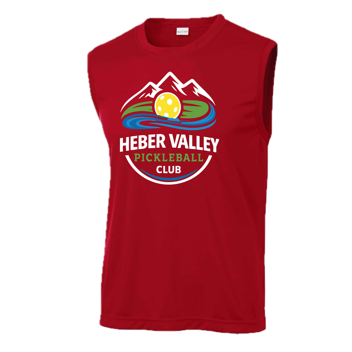 Heber Valley Pickleball Club (Customizable) | Men's Sleeveless Pickleball Performance T-Shirt | 100% Polyester