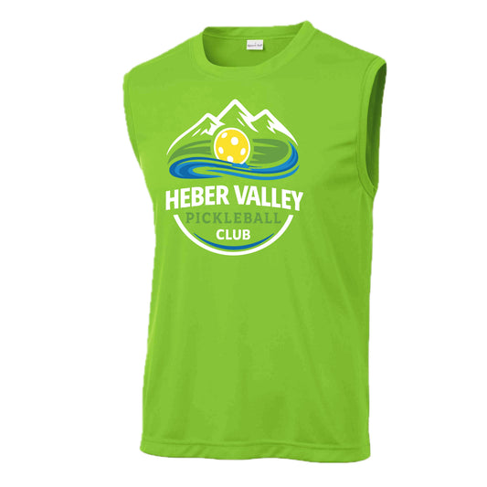 Heber Valley Pickleball Club (Customizable) | Men's Sleeveless Pickleball Performance T-Shirt | 100% Polyester