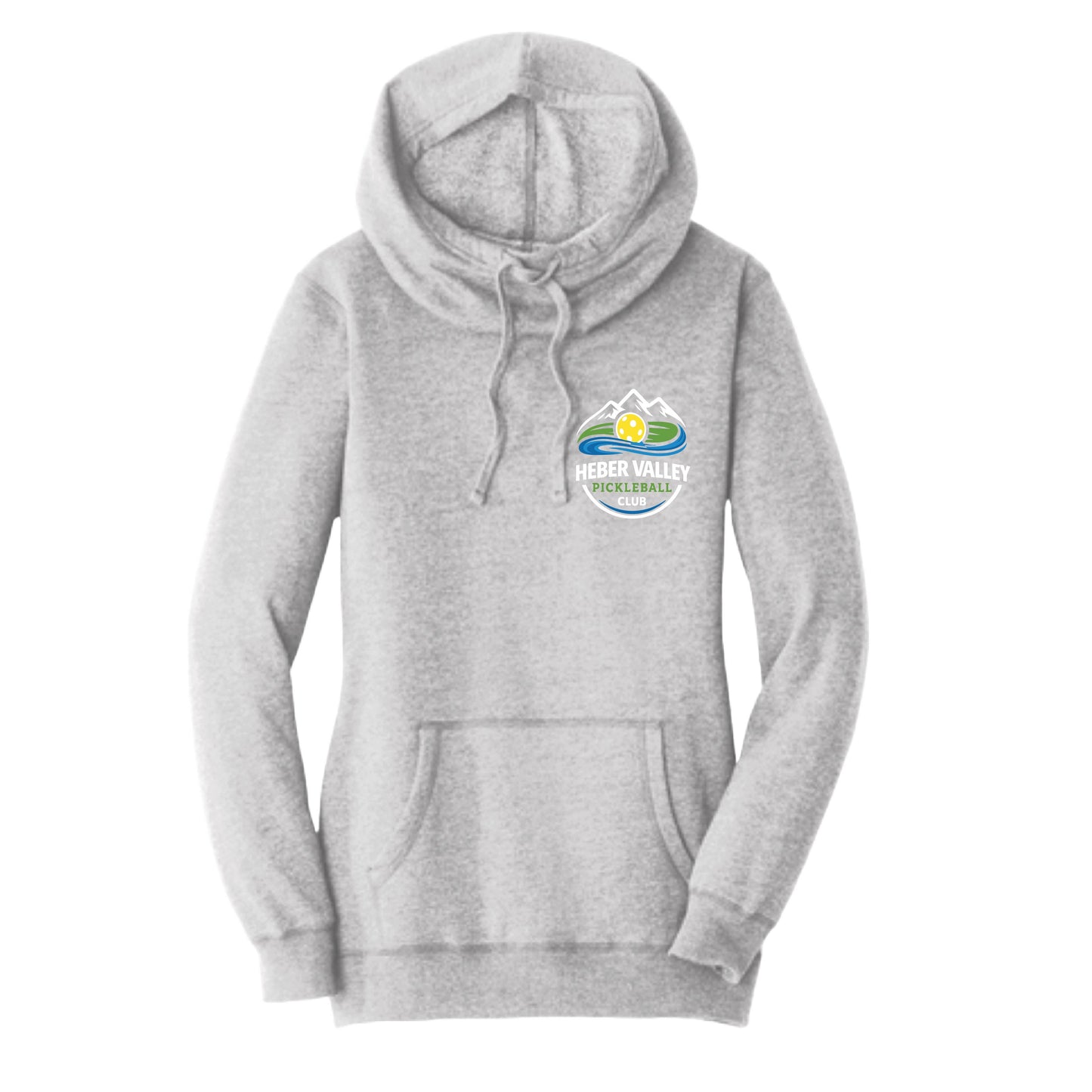 Heber Valley Pickleball Club (Customizable) | Women’s Cowl-Neck Hoodie Pickleball Sweatshirt | 50% Cotton 50% Poly Fleece