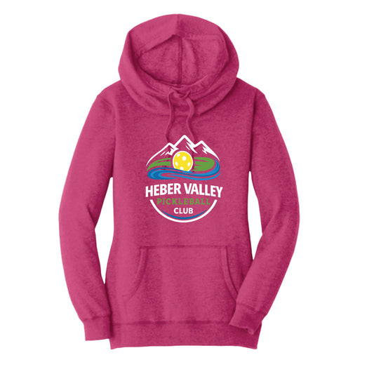 Heber Valley Pickleball Club (Customizable) | Women’s Cowl-Neck Hoodie Pickleball Sweatshirt | 50% Cotton 50% Poly Fleece