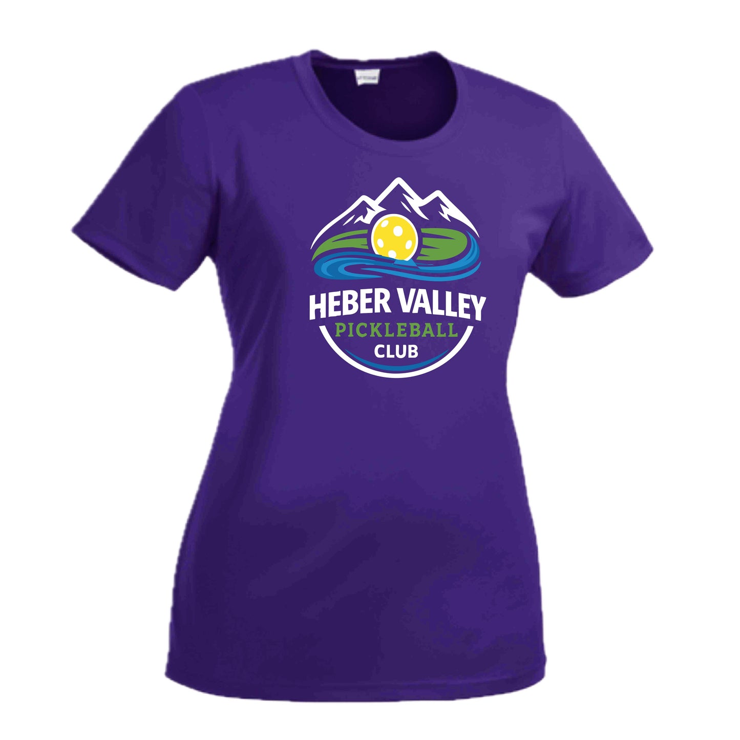 Heber Valley Pickleball Club (Customizable) | Women’s Short Sleeve Crewneck Pickleball Performance T-Shirts | 100% Polyester