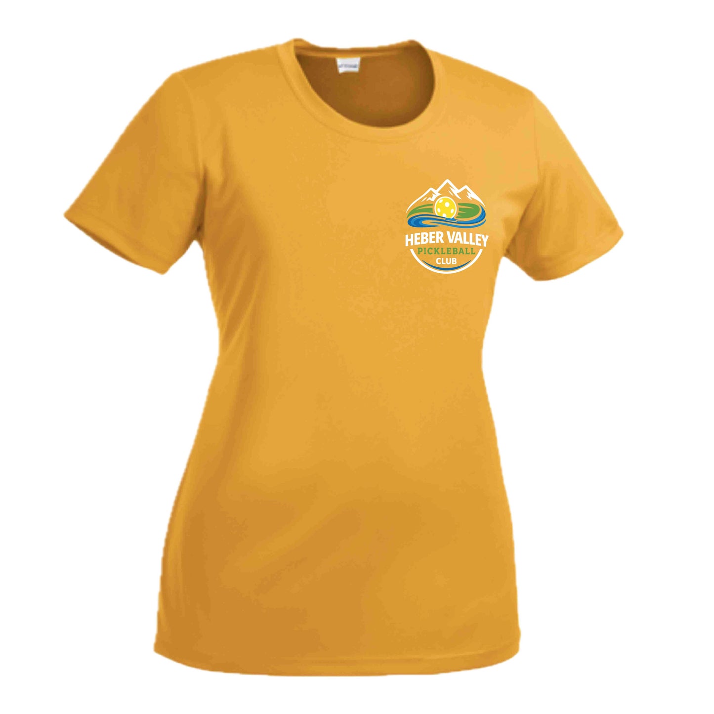 Heber Valley Pickleball Club (Customizable) | Women’s Short Sleeve Crewneck Pickleball Performance T-Shirts | 100% Polyester
