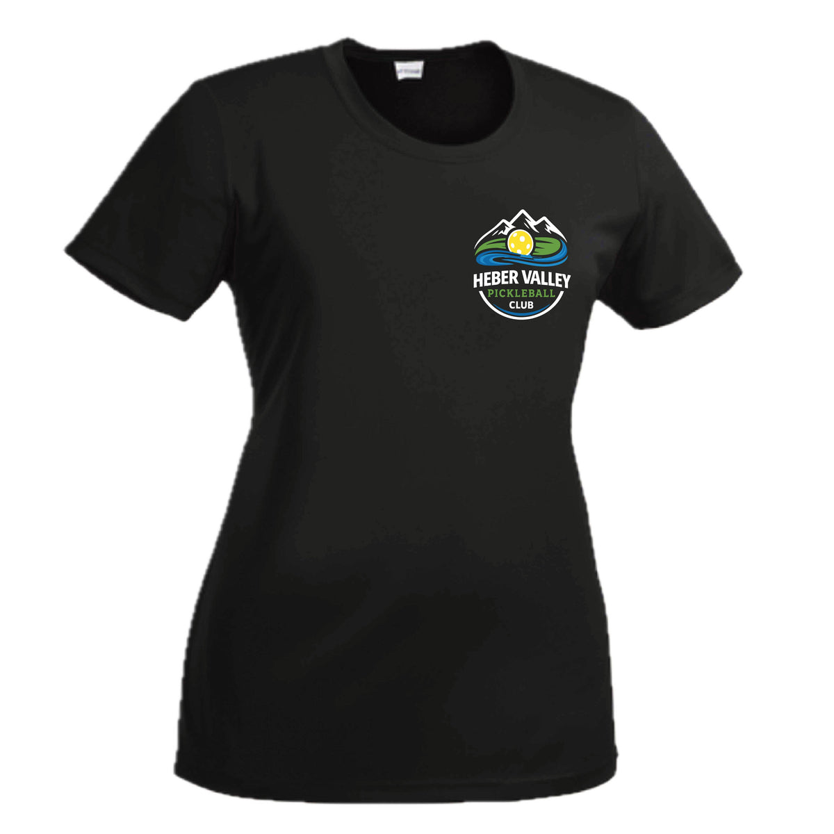 Heber Valley Pickleball Club (Customizable) | Women’s Short Sleeve Crewneck Pickleball Performance T-Shirts | 100% Polyester