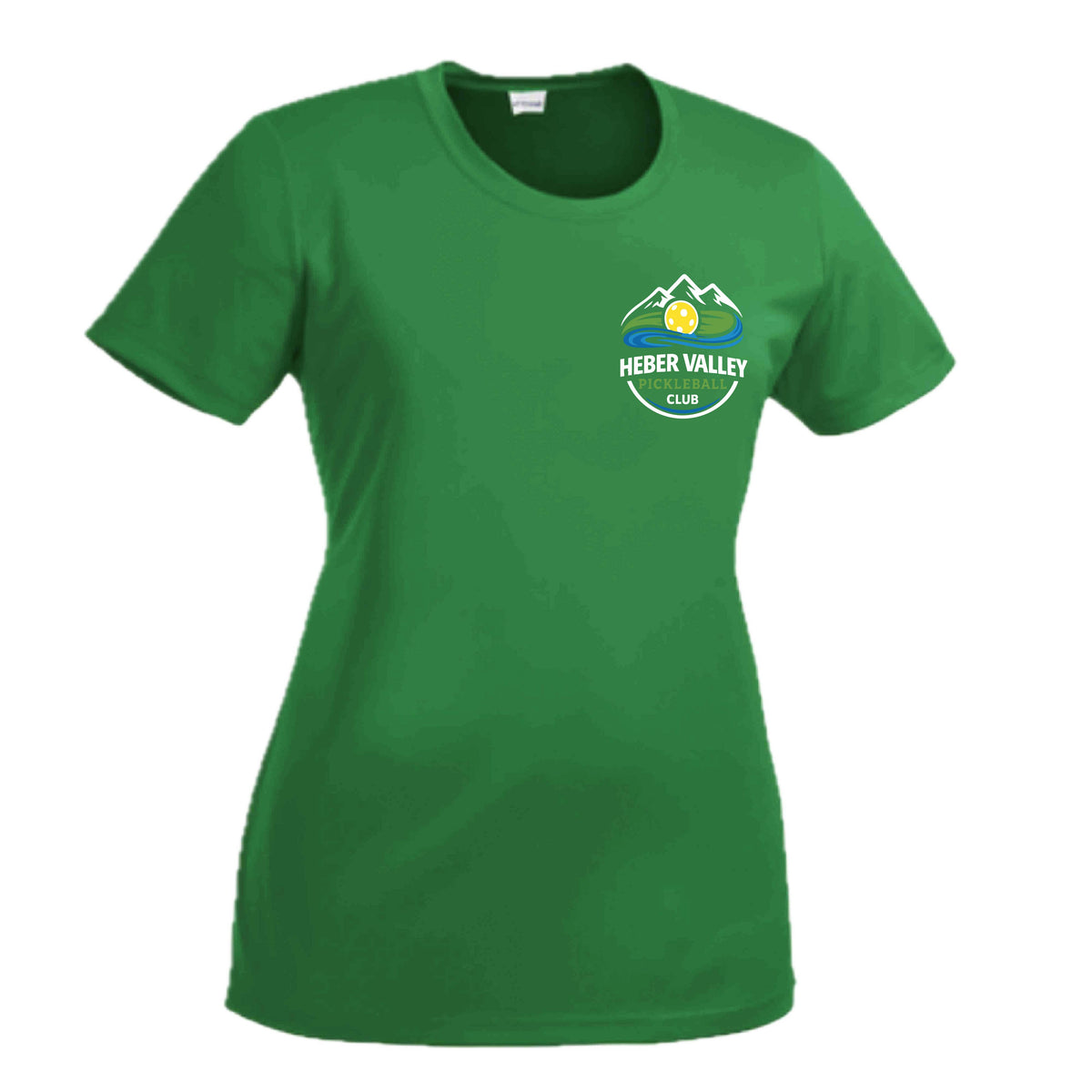 Heber Valley Pickleball Club (Customizable) | Women’s Short Sleeve Crewneck Pickleball Performance T-Shirts | 100% Polyester