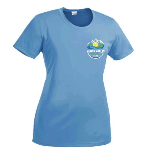 Heber Valley Pickleball Club (Customizable) | Women’s Short Sleeve Crewneck Pickleball Performance T-Shirts | 100% Polyester