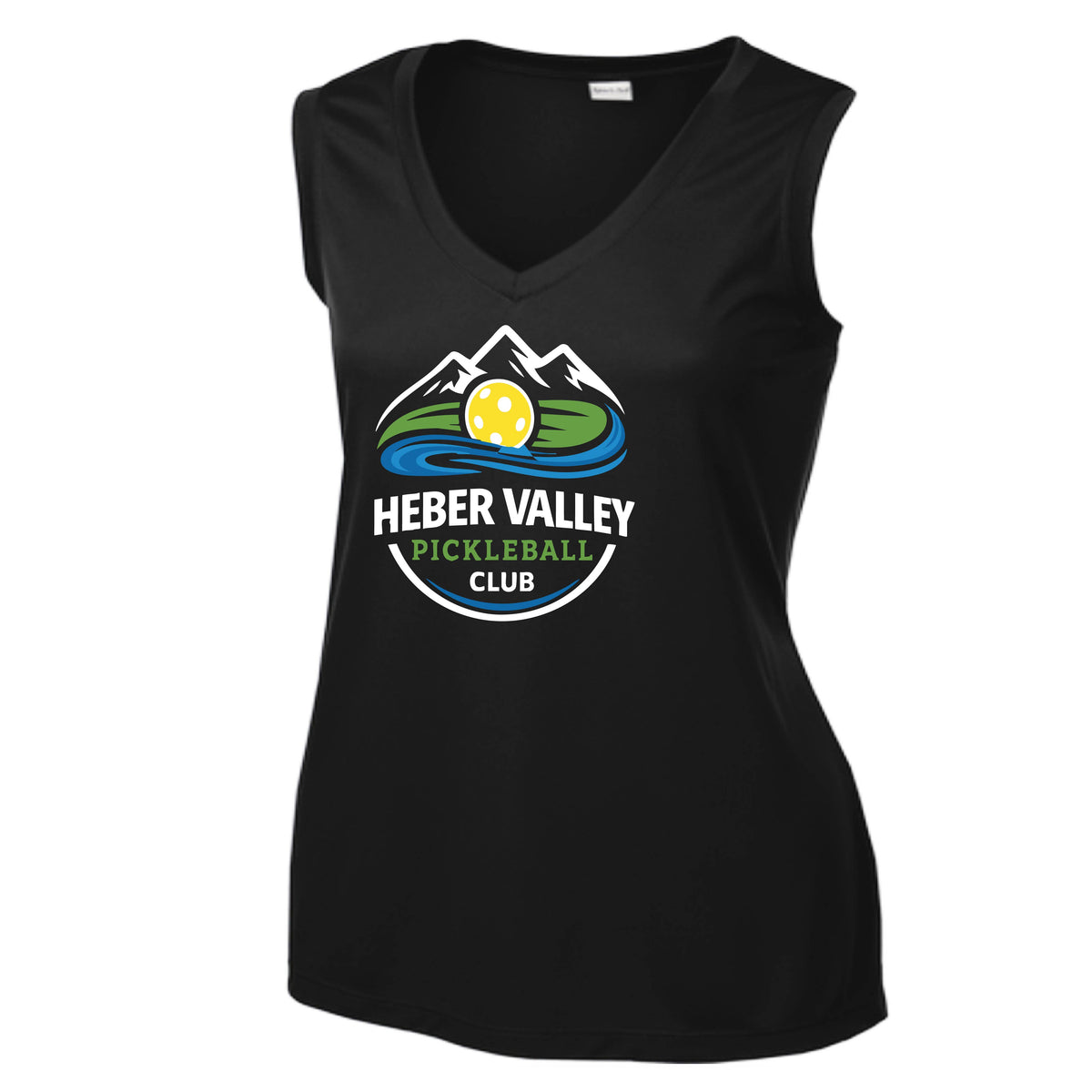 Heber Valley Pickleball Club (Customizable) | Women’s Sleeveless Athletic Performance T-Shirt | 100% Polyester