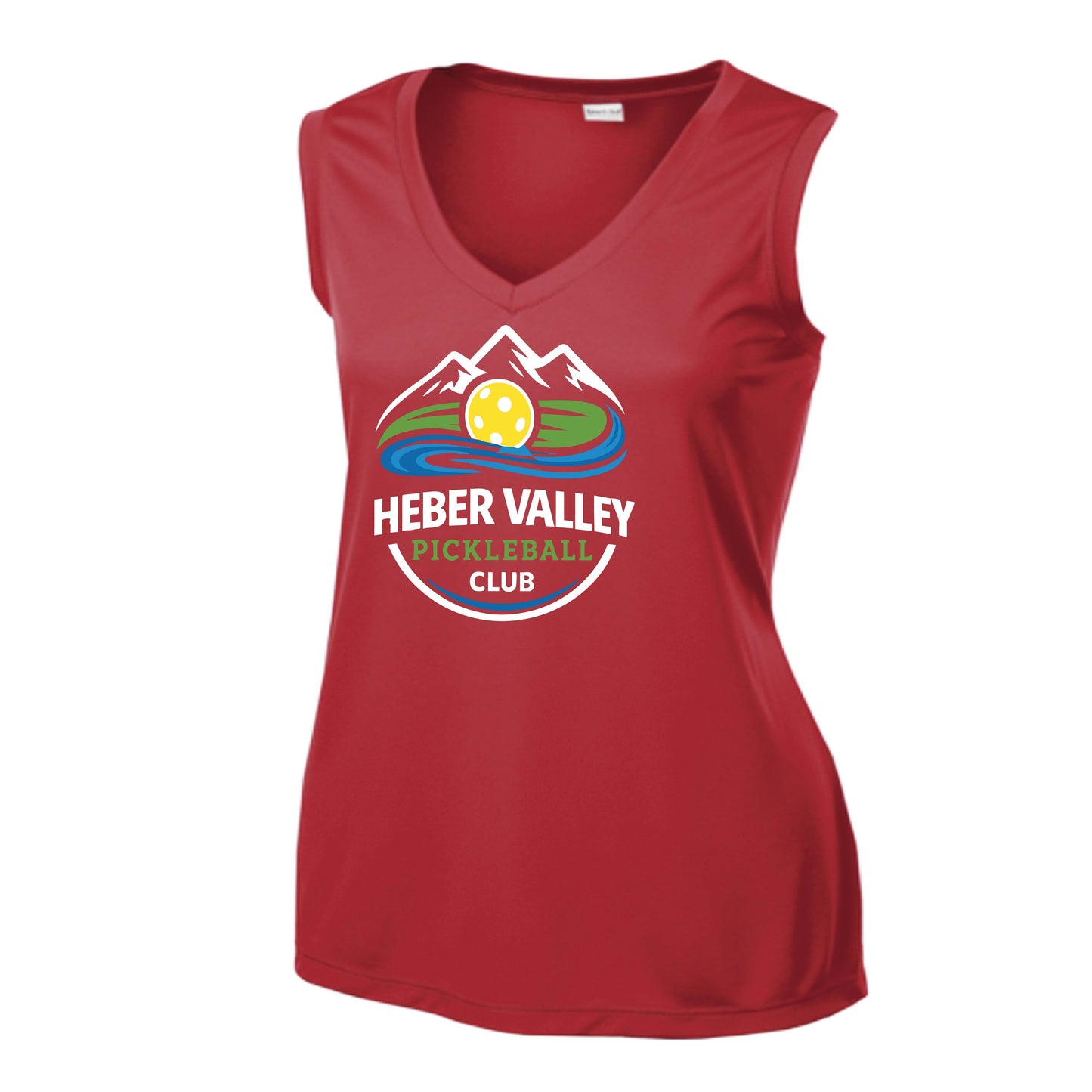 Heber Valley Pickleball Club (Customizable) | Women’s Sleeveless Athletic Performance T-Shirt | 100% Polyester