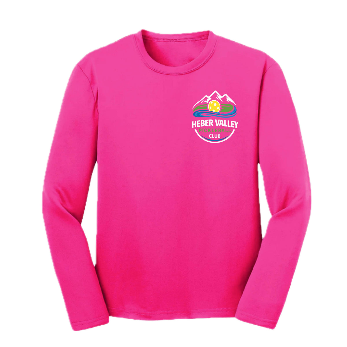 Heber Valley Pickleball Club (Customizable) | Youth Long Sleeve Pickleball Performance T-Shirts | 100% Polyester