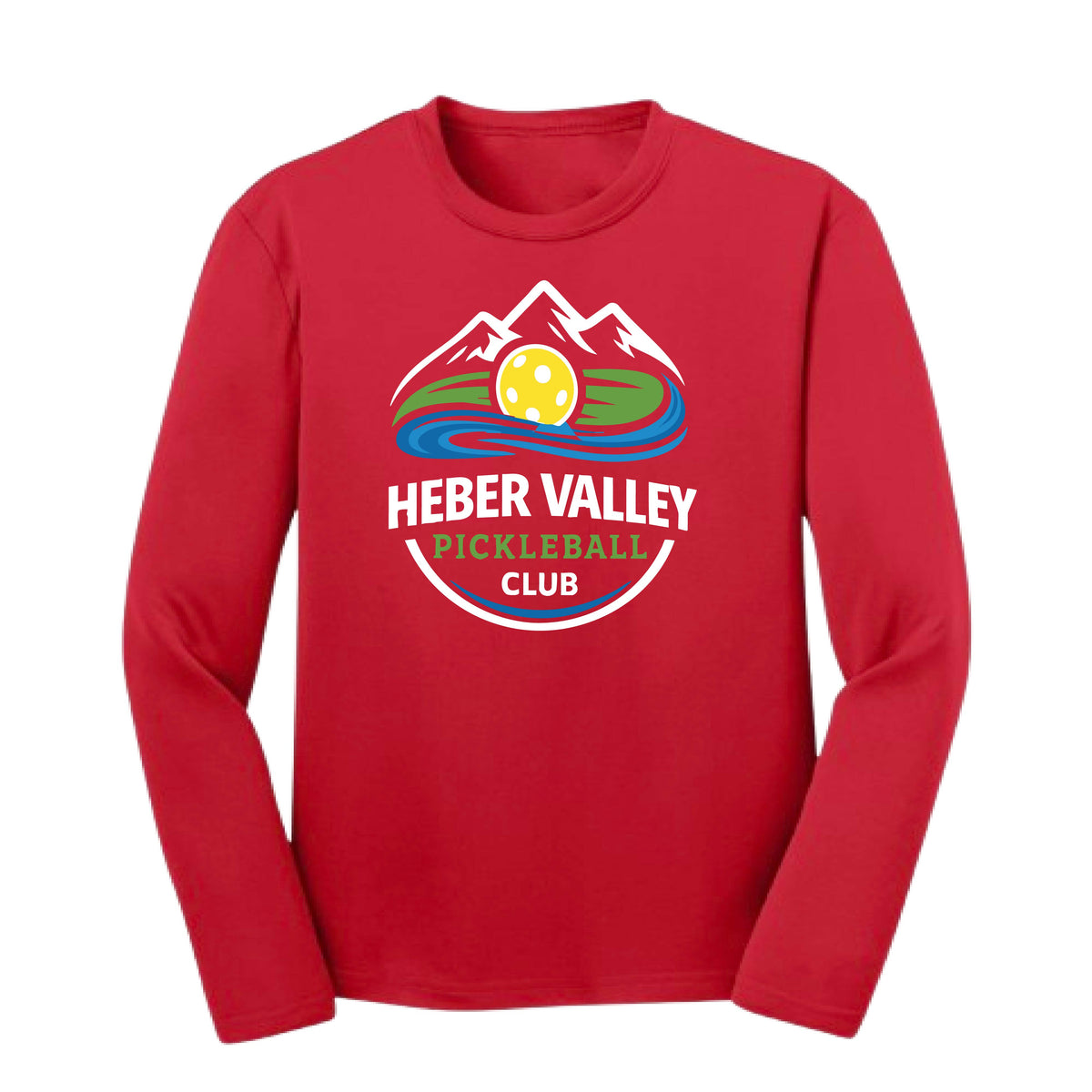 Heber Valley Pickleball Club (Customizable) | Youth Long Sleeve Pickleball Performance T-Shirts | 100% Polyester