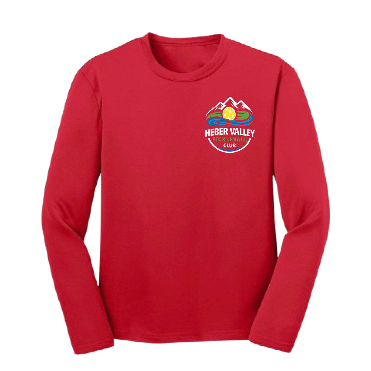 Heber Valley Pickleball Club (Customizable) | Youth Long Sleeve Pickleball Performance T-Shirts | 100% Polyester