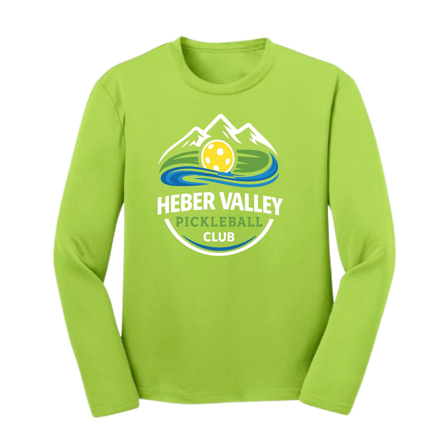 Heber Valley Pickleball Club (Customizable) | Youth Long Sleeve Pickleball Performance T-Shirts | 100% Polyester