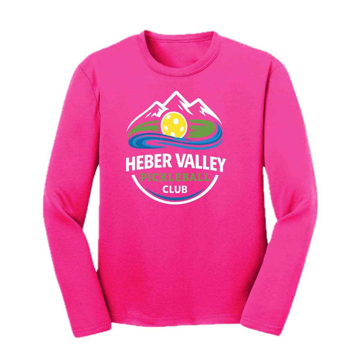 Heber Valley Pickleball Club (Customizable) | Youth Long Sleeve Pickleball Performance T-Shirts | 100% Polyester