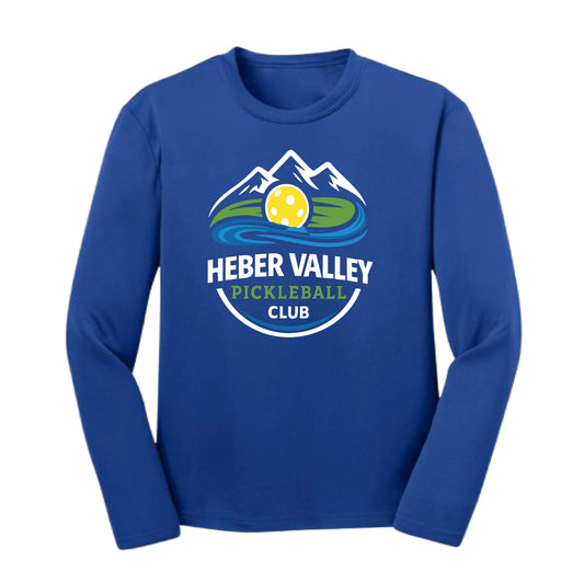 Heber Valley Pickleball Club (Customizable) | Youth Long Sleeve Pickleball Performance T-Shirts | 100% Polyester