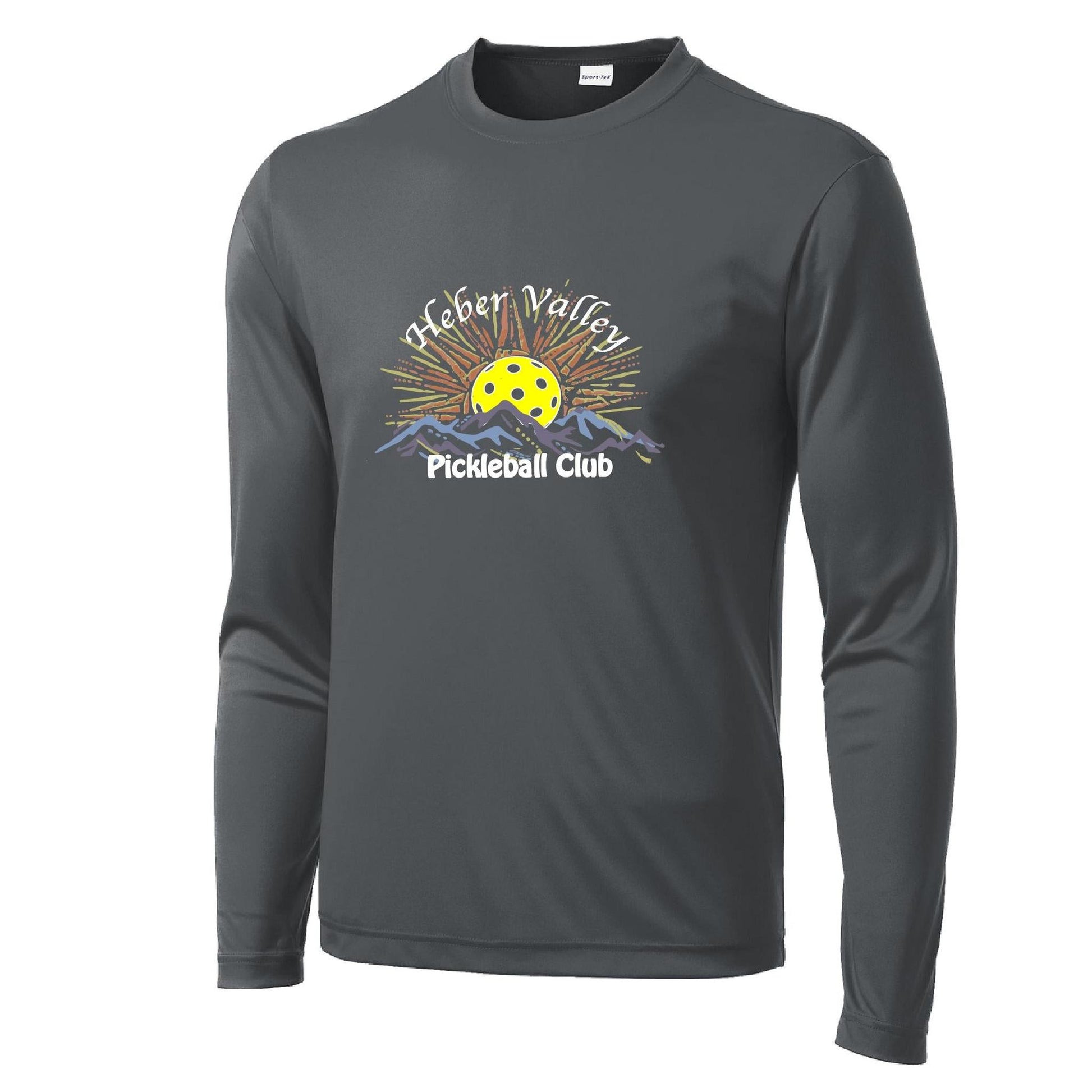 Heber Valley Pickleball Club (Large) | Men's Long Sleeve Pickleball Performance T-Shirt | 100% Polyester