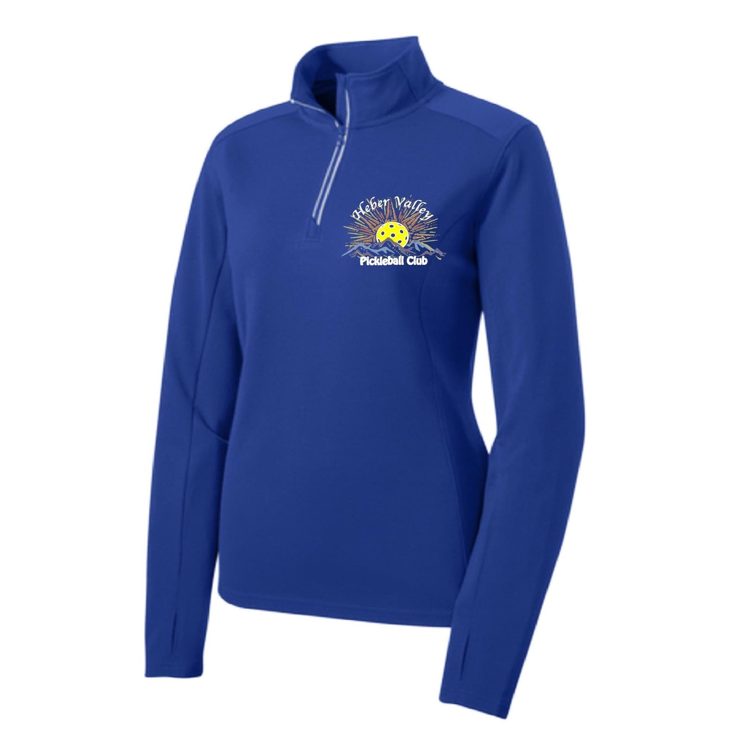 Heber Valley Pickleball Club (Legacy Deisgn Custom) | Women’s 1/4 Zip Pullover Athletic Performance Shirt | 100% Polyester