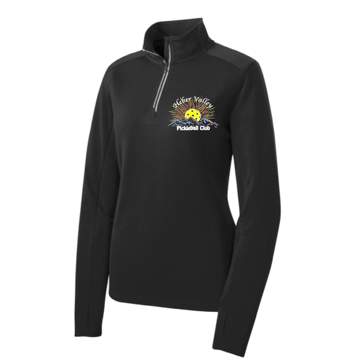 Heber Valley Pickleball Club (Legacy Deisgn Custom) | Women’s 1/4 Zip Pullover Athletic Performance Shirt | 100% Polyester