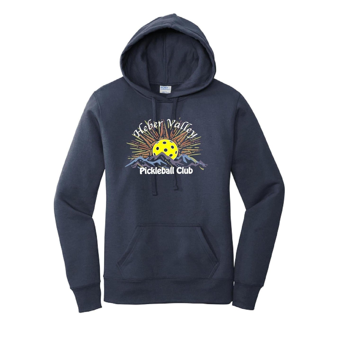 Heber Valley Pickleball Club (Legacy Design Custom) | Women’s Fitted Hoodie Pickleball Sweatshirt | 50% Cotton 50% Poly Fleece