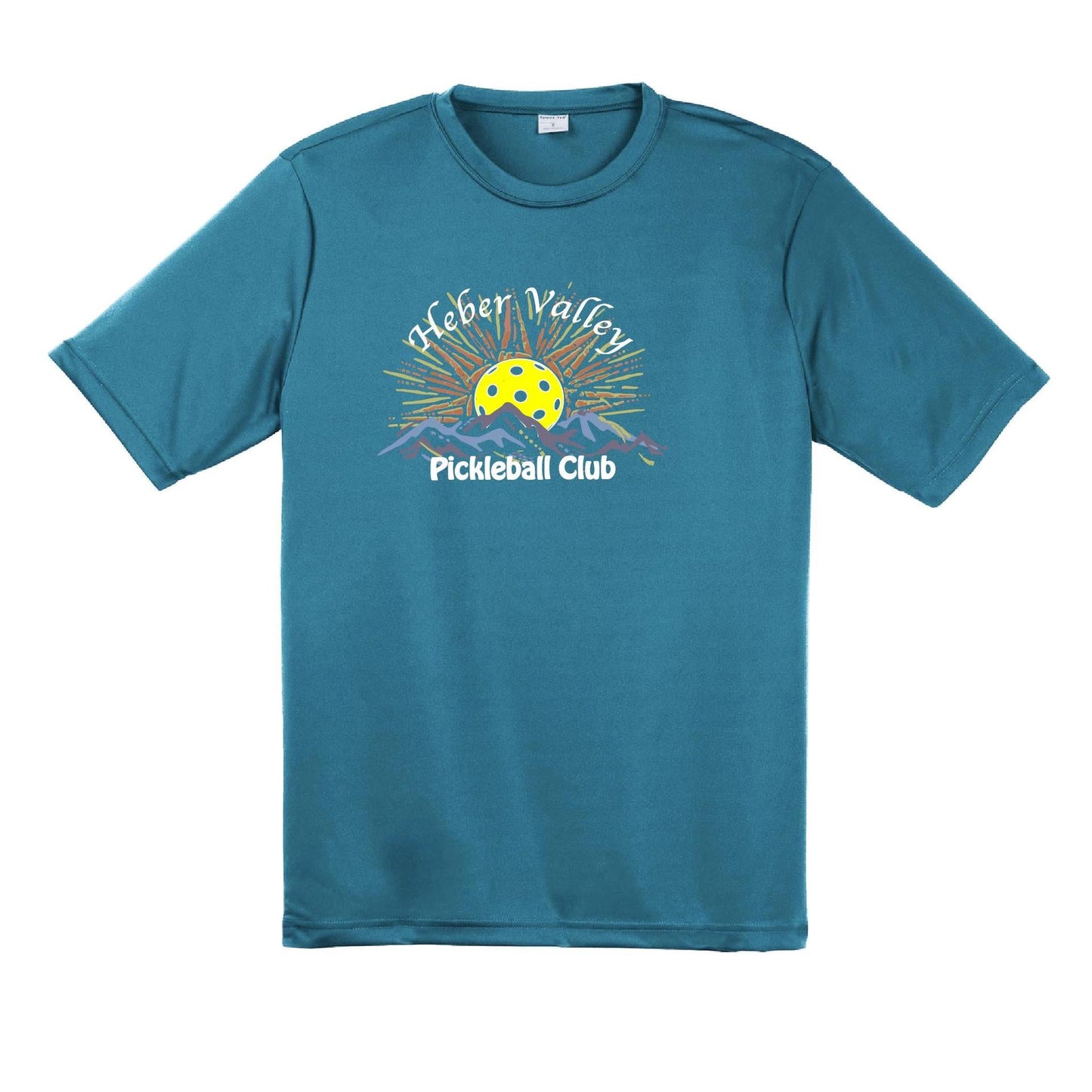 Heber Valley Pickleball Club (Legacy Design Large) | Men's Short Sleeve Pickleball Performance T-Shirt | 100% Polyester