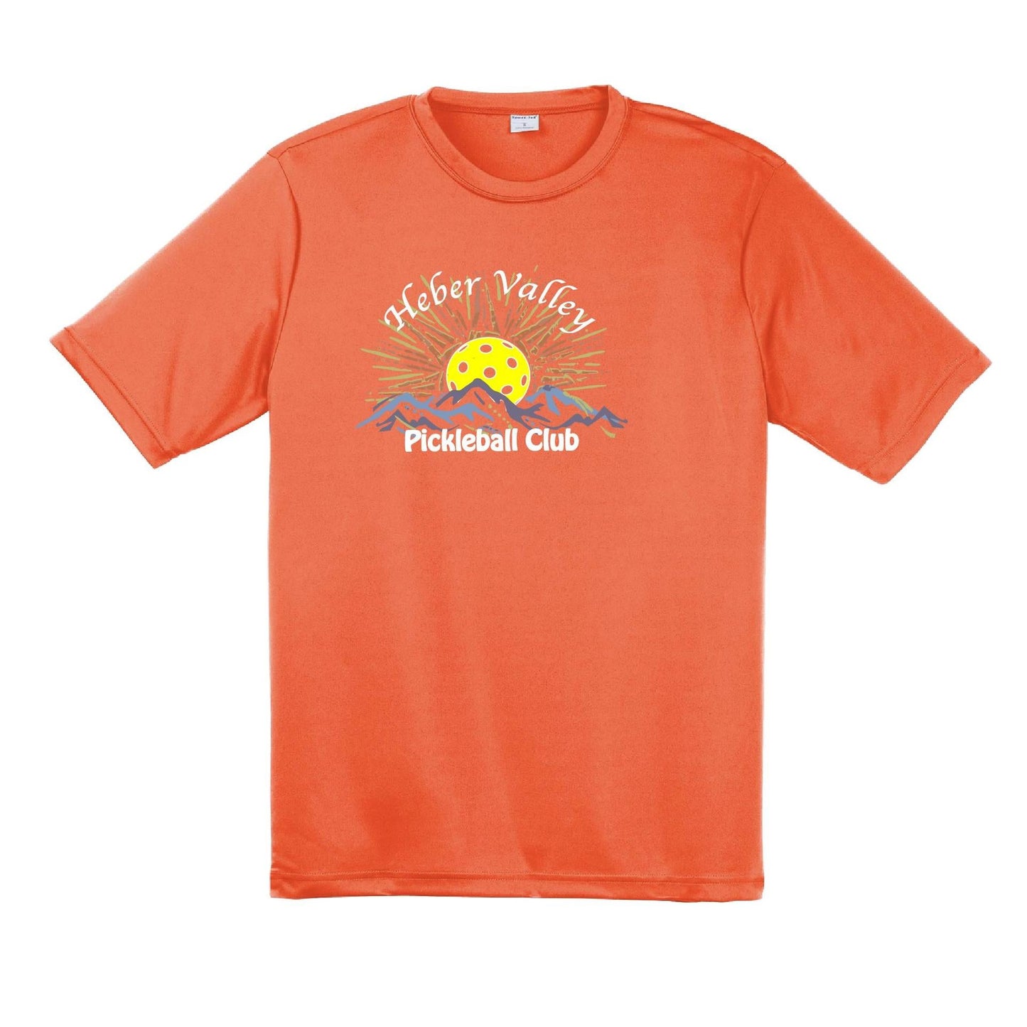 Heber Valley Pickleball Club (Legacy Design Large) | Men's Short Sleeve Pickleball Performance T-Shirt | 100% Polyester