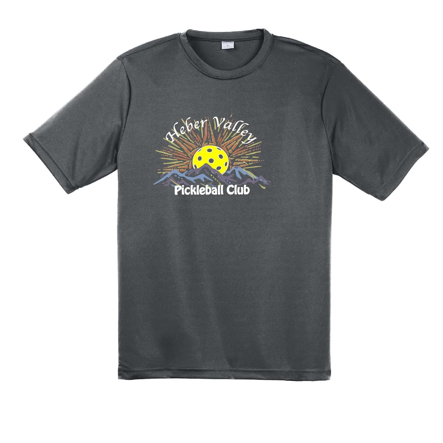 Heber Valley Pickleball Club (Legacy Design Large) | Men's Short Sleeve Pickleball Performance T-Shirt | 100% Polyester
