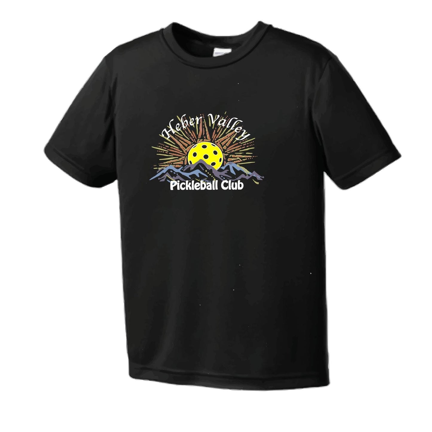 Heber Valley Pickleball Club (Legacy Design Large) | Men's Short Sleeve Pickleball Performance T-Shirt | 100% Polyester
