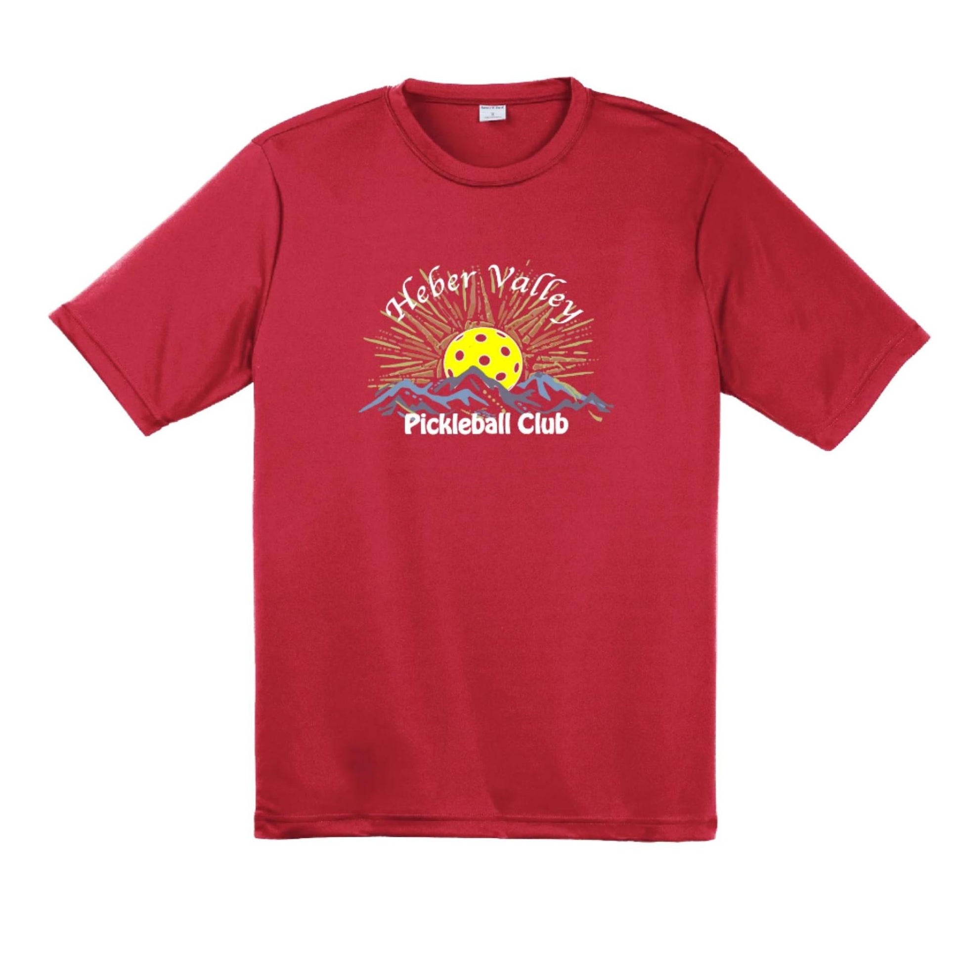 Heber Valley Pickleball Club (Legacy Design Large) | Men's Short Sleeve Pickleball Performance T-Shirt | 100% Polyester