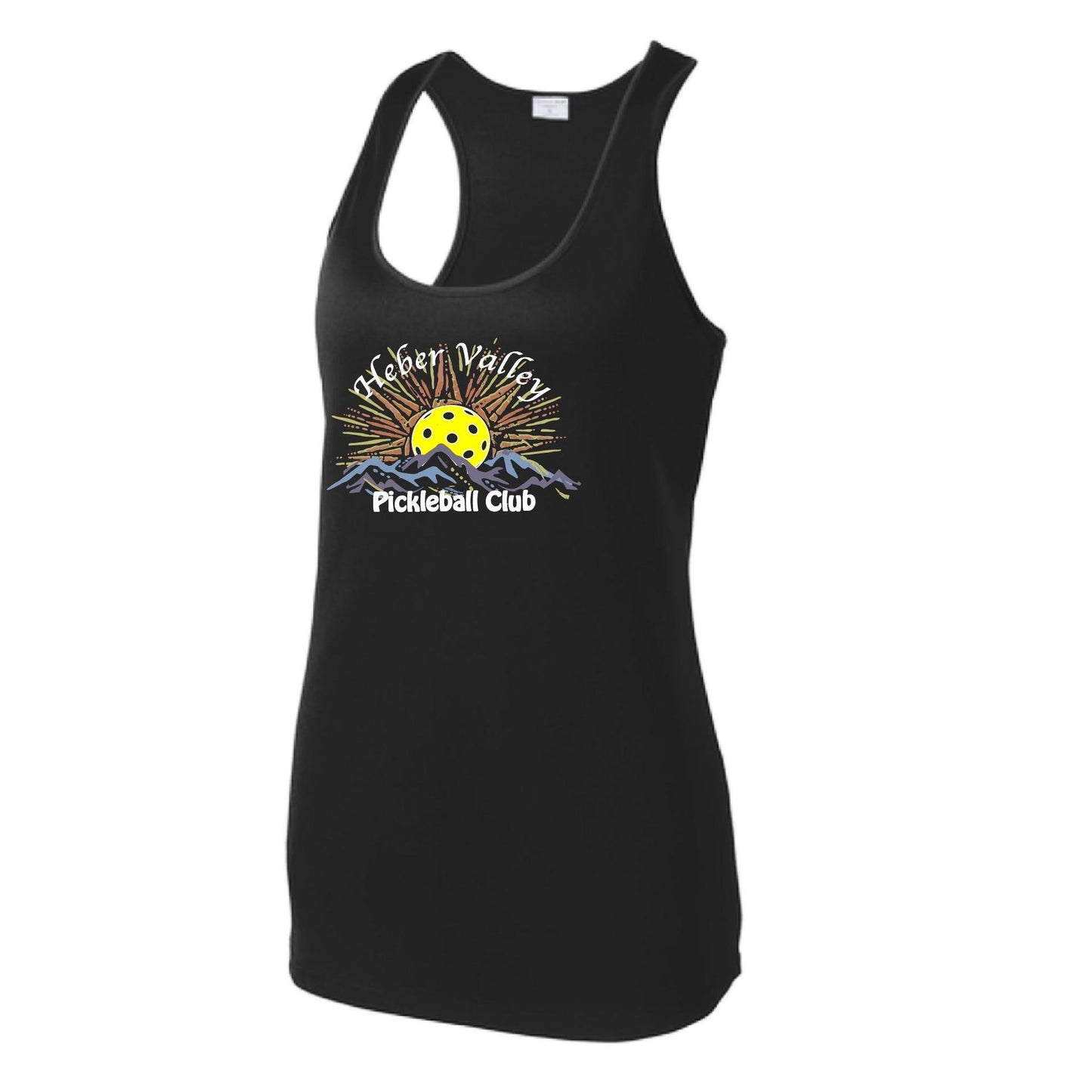 Heber Valley Pickleball Club (Legacy Design Large) | Women's Racerback Pickleball Tank | 100% Polyester