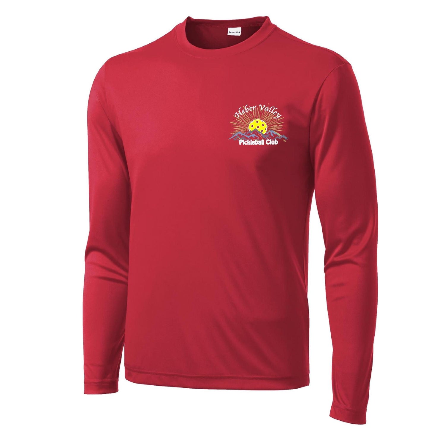 Heber Valley Pickleball Club (Legacy Design Small) | Men's Long Sleeve Pickleball Performance T-Shirt | 100% Polyester