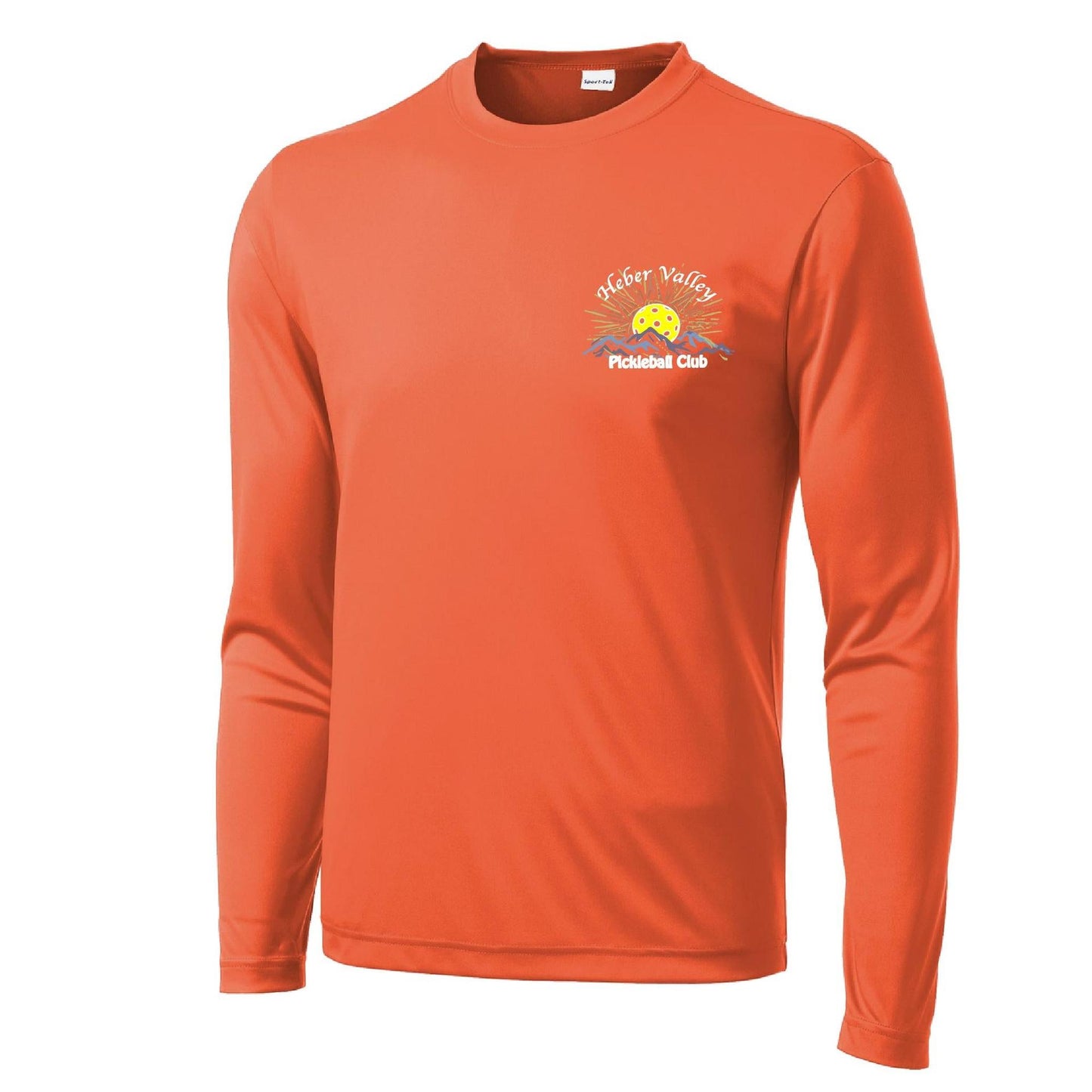 Heber Valley Pickleball Club (Legacy Design Small) | Men's Long Sleeve Pickleball Performance T-Shirt | 100% Polyester