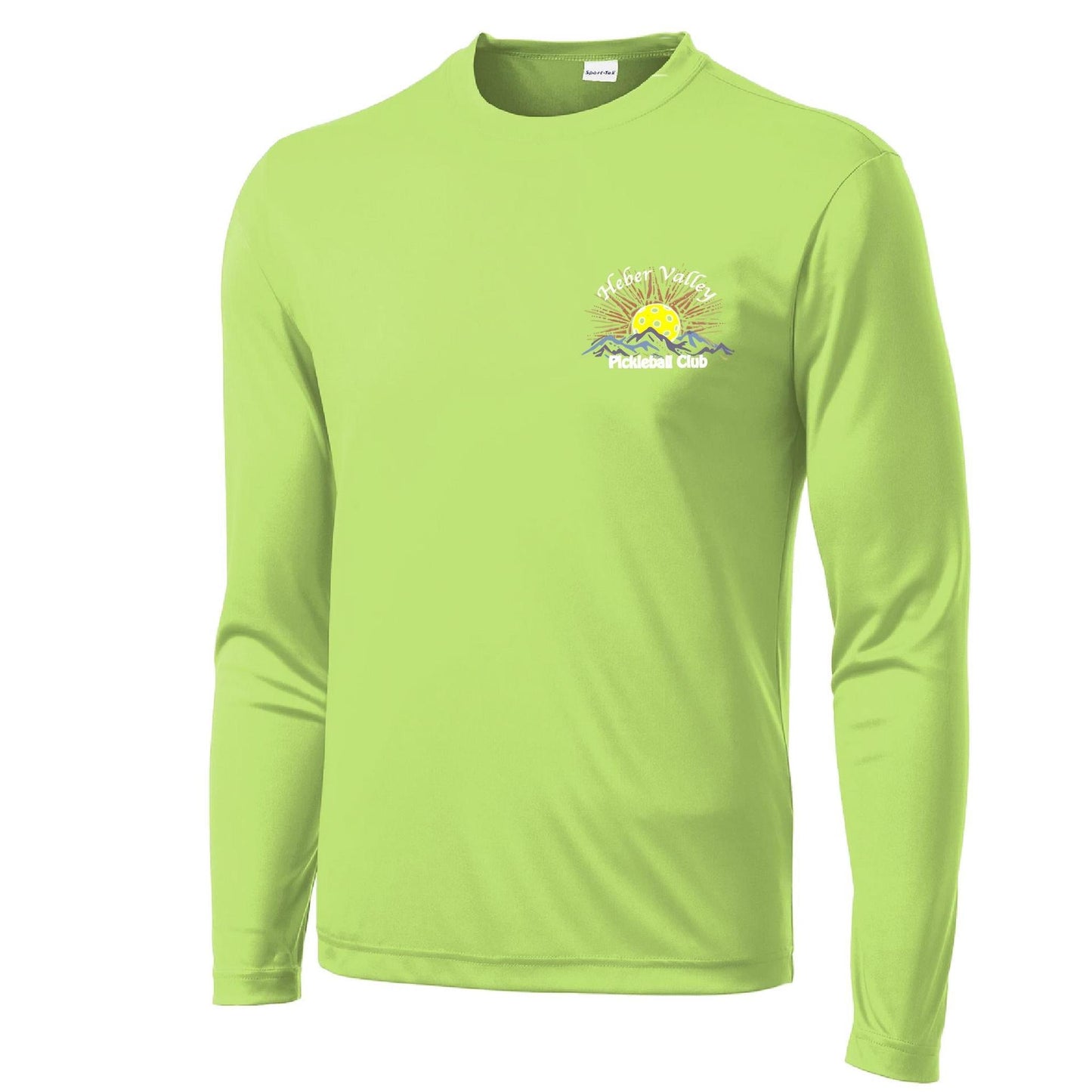 Heber Valley Pickleball Club (Legacy Design Small) | Men's Long Sleeve Pickleball Performance T-Shirt | 100% Polyester