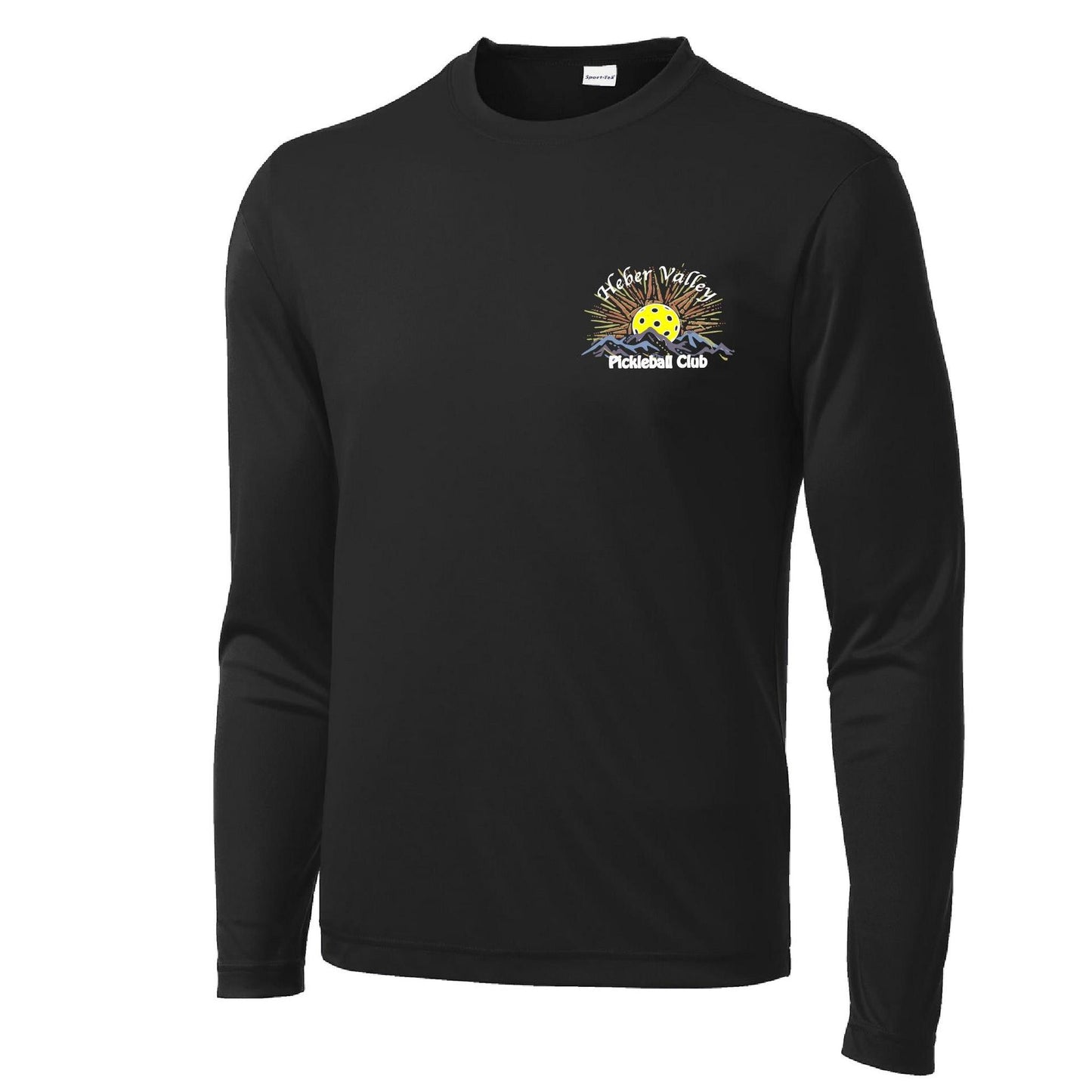 Heber Valley Pickleball Club (Legacy Design Small) | Men's Long Sleeve Pickleball Performance T-Shirt | 100% Polyester