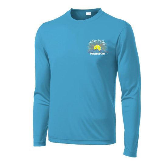 Heber Valley Pickleball Club (Legacy Design Small) | Men's Long Sleeve Pickleball Performance T-Shirt | 100% Polyester