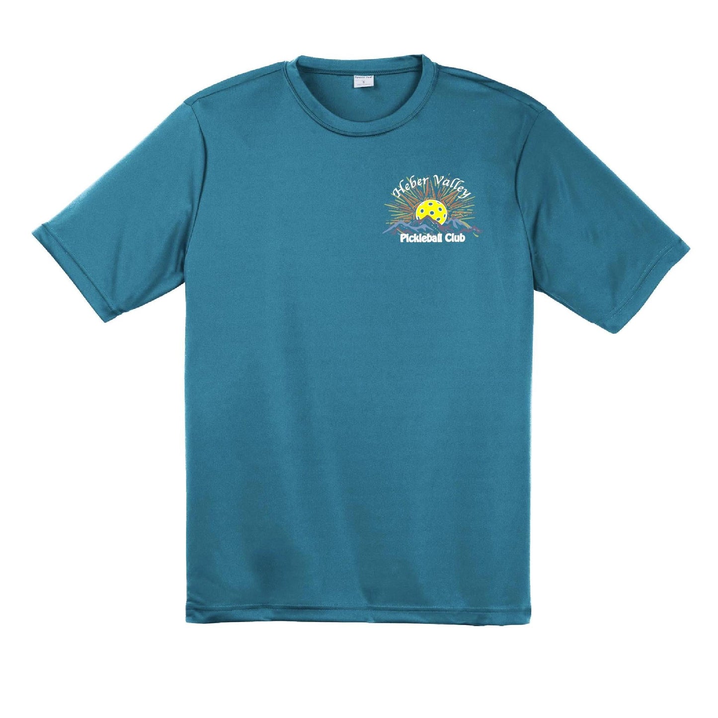 Heber Valley Pickleball Club (Legacy Design Small) | Men's Short Sleeve Pickleball Performance T-Shirt | 100% Polyester