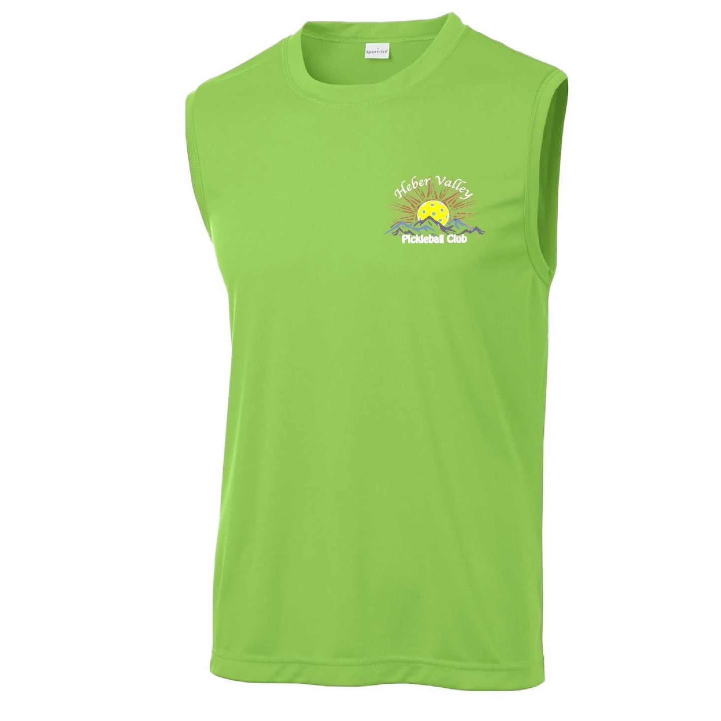 Heber Valley Pickleball Club (Legacy Design Small) | Men's Sleeveless Pickleball Performance T-Shirt | 100% Polyester