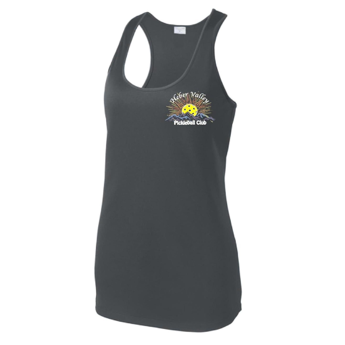 Heber Valley Pickleball Club (Legacy Design Small) | Women's Racerback Pickleball Tank | 100% Polyester