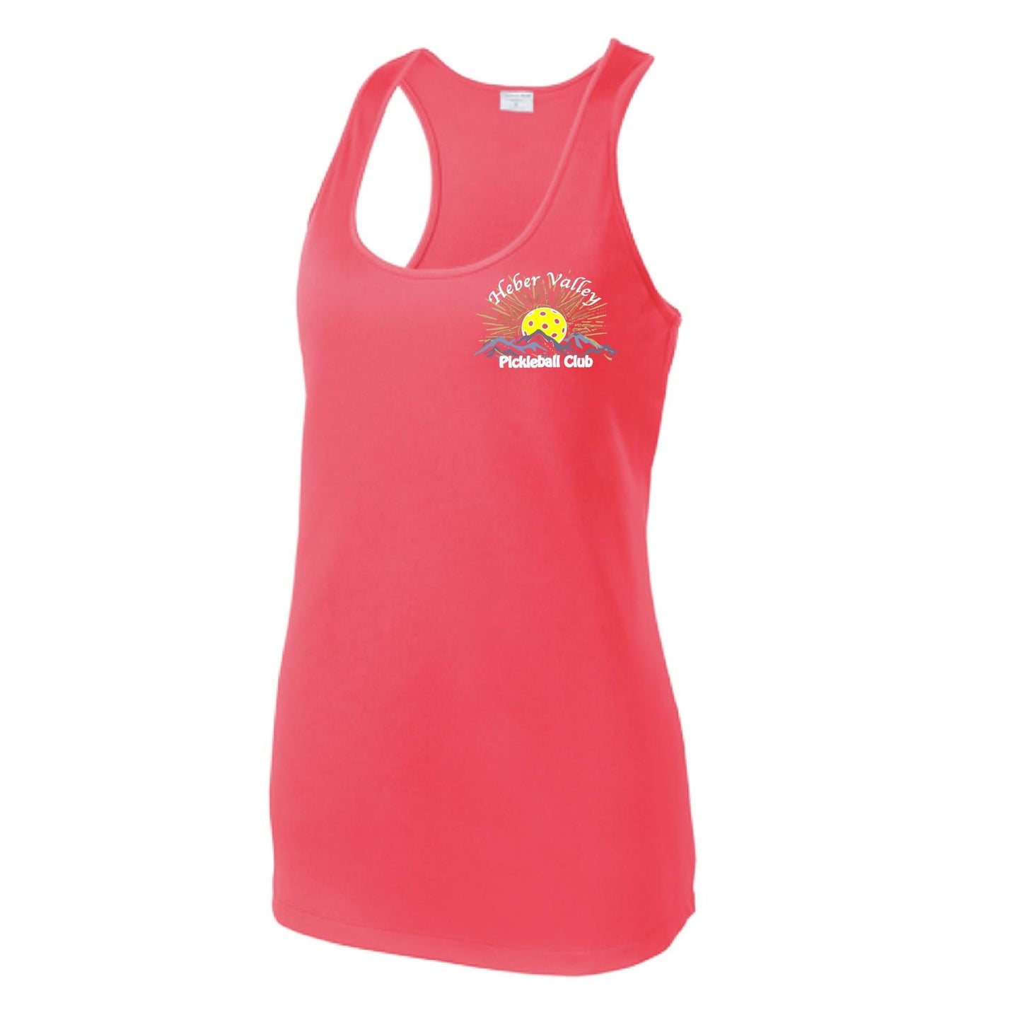 Heber Valley Pickleball Club (Legacy Design Small) | Women's Racerback Pickleball Tank | 100% Polyester