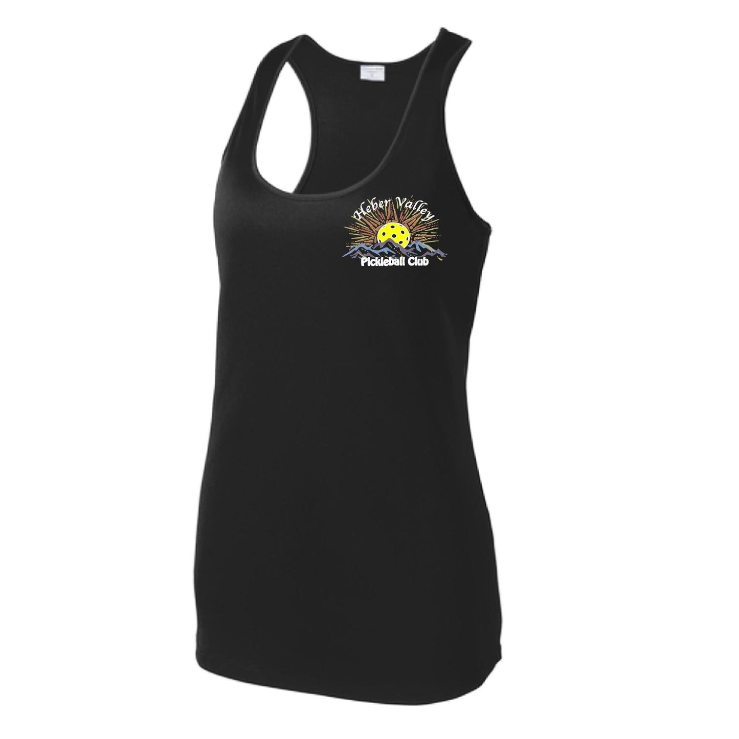 Heber Valley Pickleball Club (Legacy Design Small) | Women's Racerback Pickleball Tank | 100% Polyester