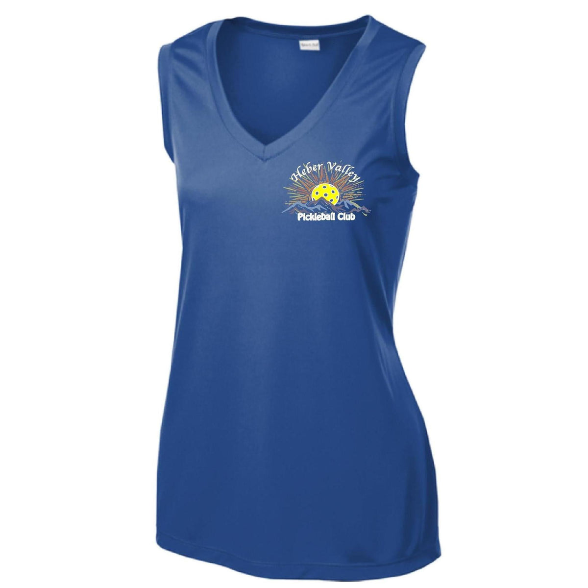 Heber Valley Pickleball Club (Legacy Design Small) | Women’s Sleeveless Athletic Performance T-Shirt | 100% Polyester
