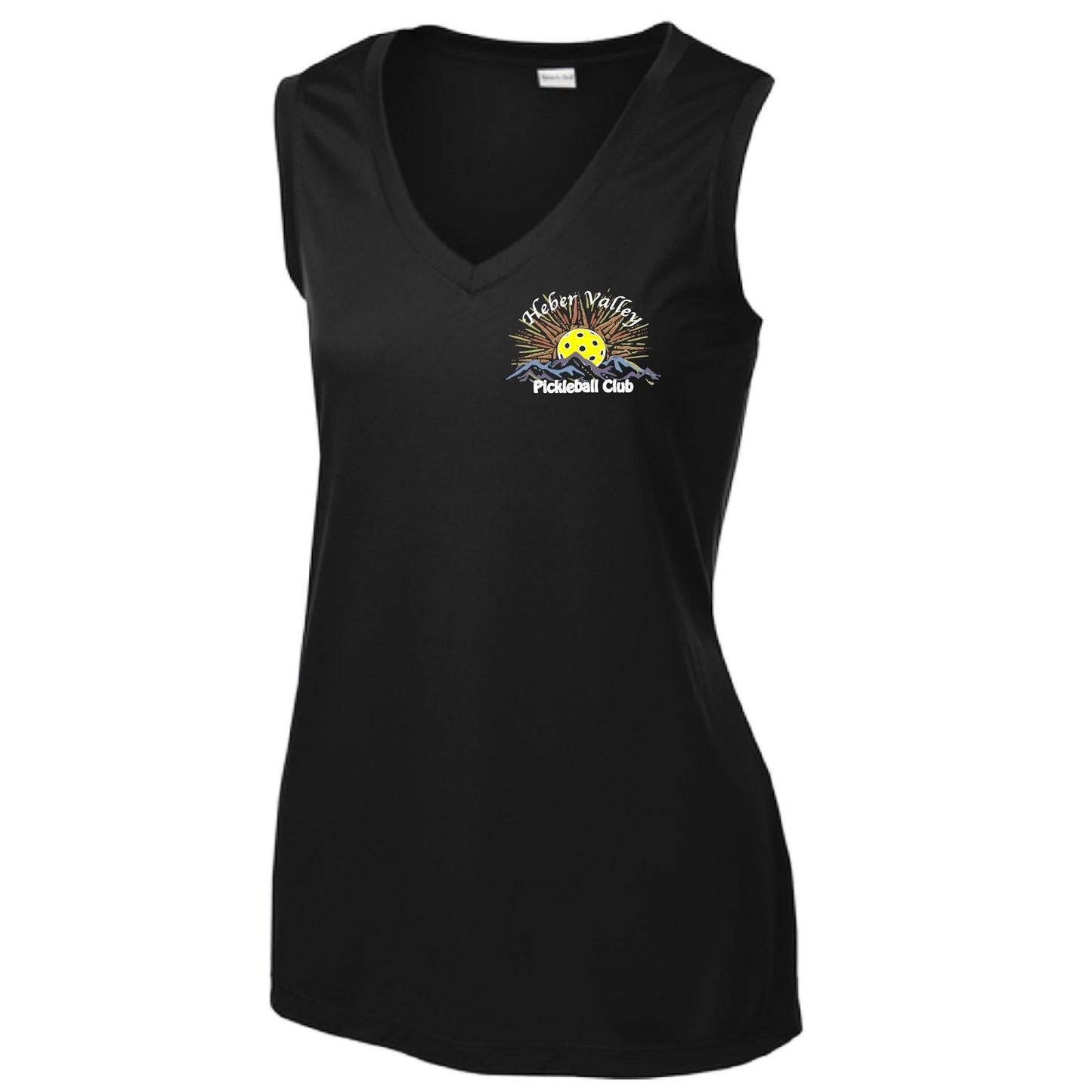 Heber Valley Pickleball Club (Legacy Design Small) | Women’s Sleeveless Athletic Performance T-Shirt | 100% Polyester