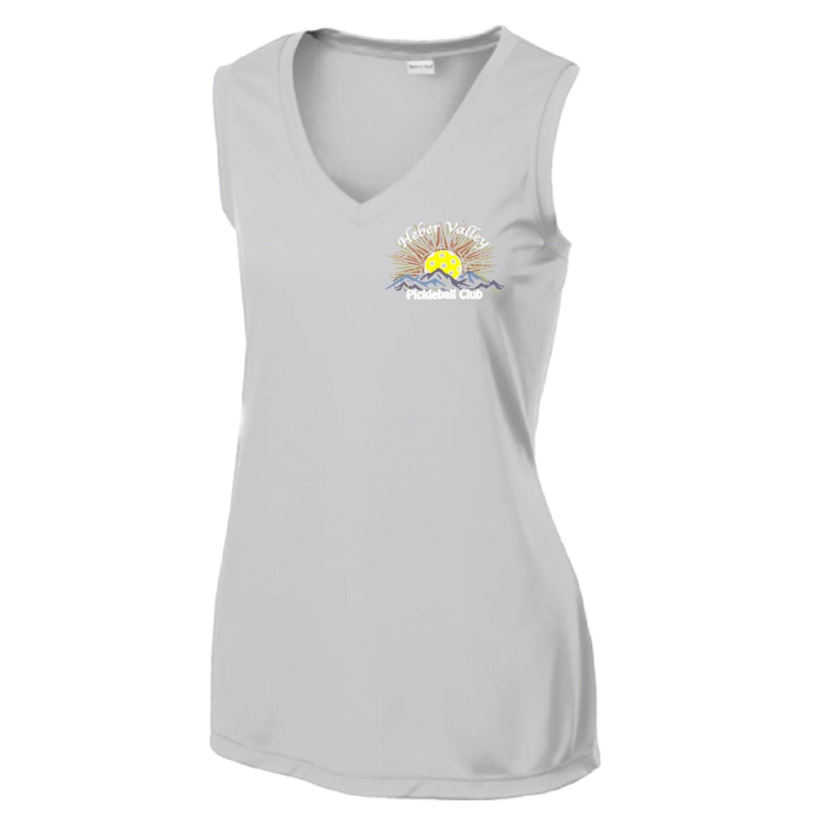 Heber Valley Pickleball Club (Legacy Design Small) | Women’s Sleeveless Athletic Performance T-Shirt | 100% Polyester